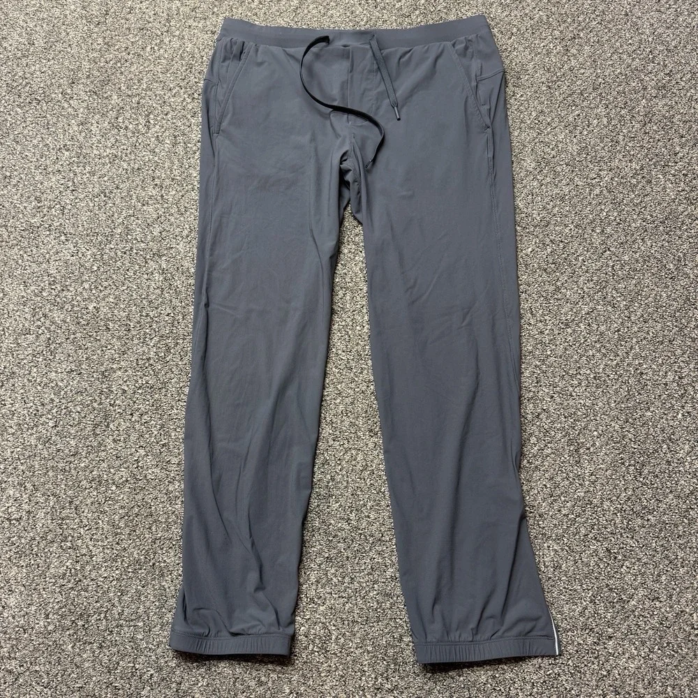 Peter Manning Pants Mens 32x27 Gray Track Joggers Elastic Waist Zip Ankle Pocket